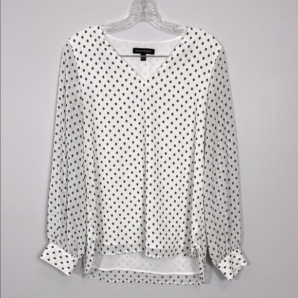 Banana Republic Black and White Polka Dot Women's Top small - Picture 2 of 5